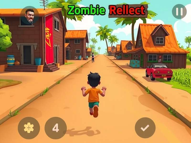 Desi Zombie Runner gameplay screenshot showing character running through Indian street