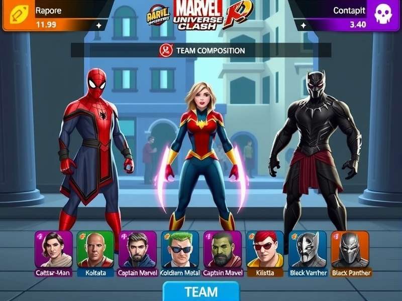 Kolkata Marvel Universe Clash gameplay screenshot showing superheroes in Kolkata setting