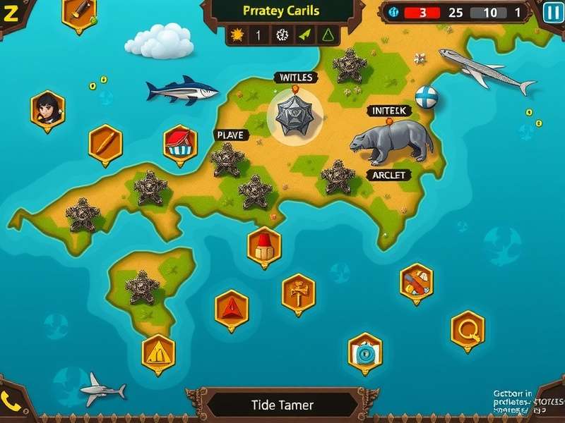 Tide Tamer strategy map showing resource locations