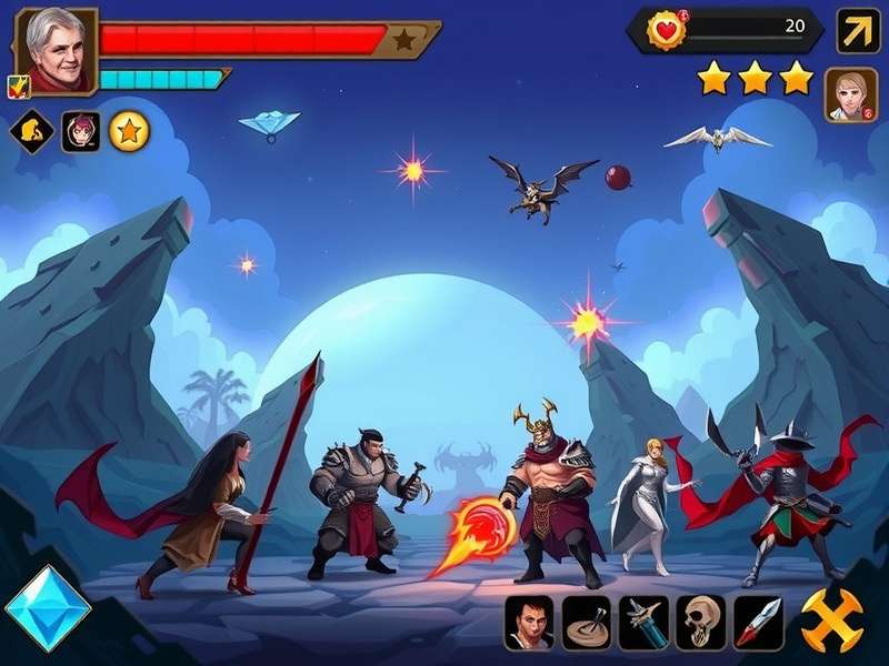 Diamond Demon Quest character lineup showing main heroes and villains