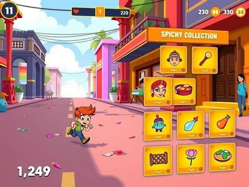 Spicy Dash character selection screen showing diverse Indian characters