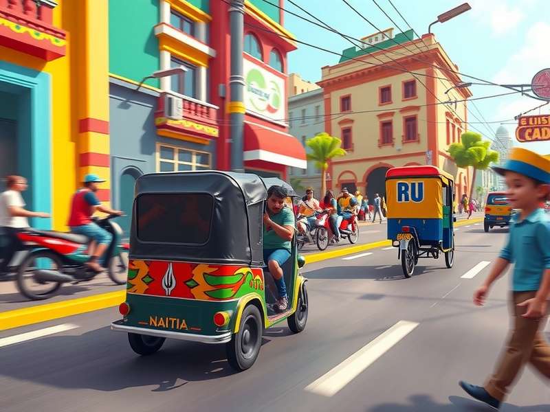 Customized rickshaws in Rickshaw Speedster showing vibrant designs