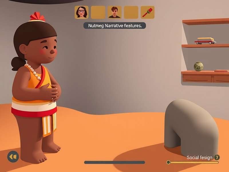 Nutmeg Narrative gameplay screenshot showing cultural elements