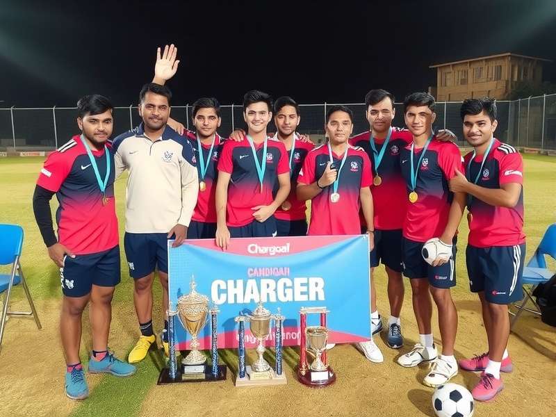 Chandigarh Chargers team celebrating tournament victory