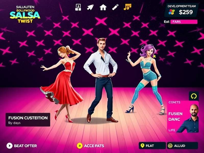 Development team working on Salsa With Bollywood Twist