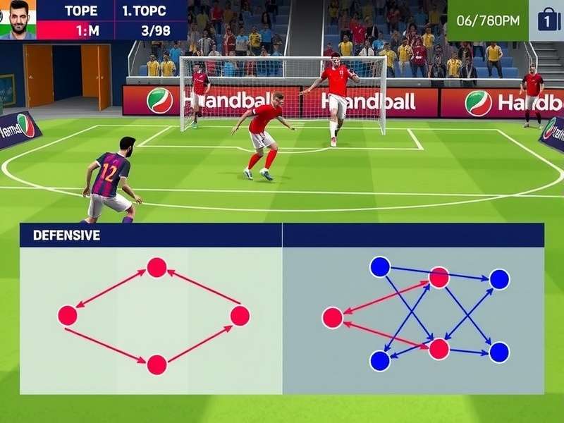 Handball Greats India defensive strategy diagram