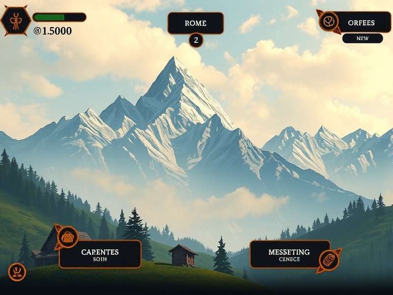 Blissful Trek Expedition gameplay screenshot showing mountain landscape
