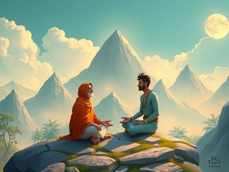 Soulful Expedition character interacting with wise sage