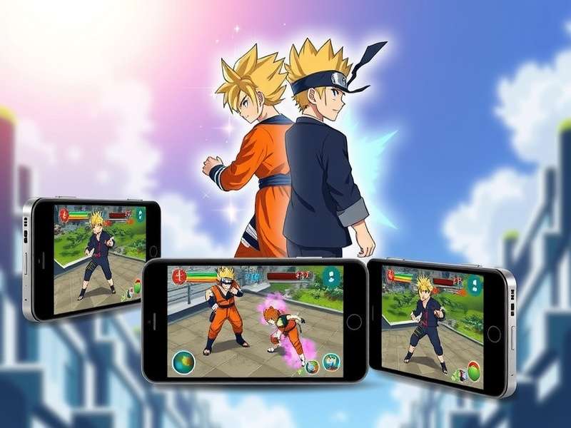 Anime Movie Mix Masters character fusion interface showing Goku and Naruto combination