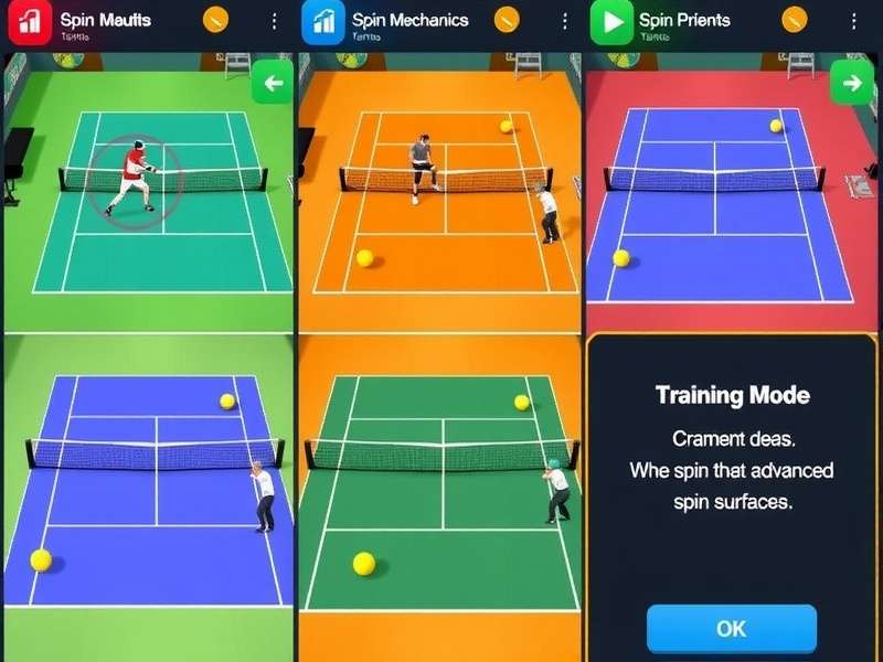 Training mode interface in Spin Wizard Tennis Maestro