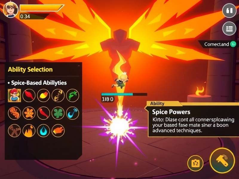 Blaze Cumin Champion gameplay screenshot showing character selection and spice-based abilities