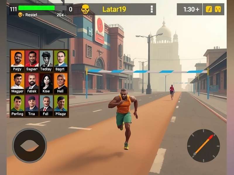 Sarbjit Sprint Master gameplay screenshot showing character running through Indian urban environment