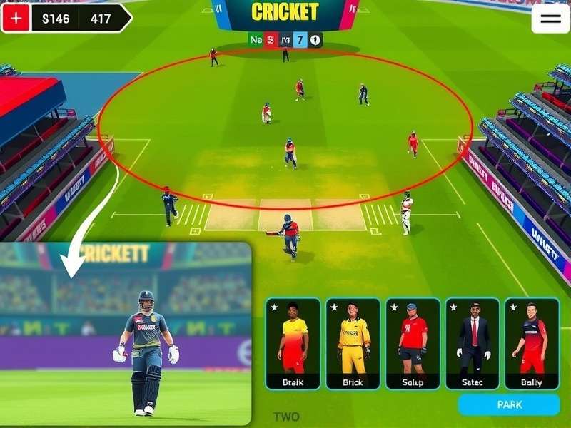 Cricket Battle Royale customization options showing player outfits and equipment
