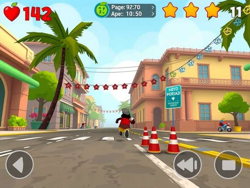 Pepper Sprint Genius gameplay screenshot showing character running through vibrant Indian street