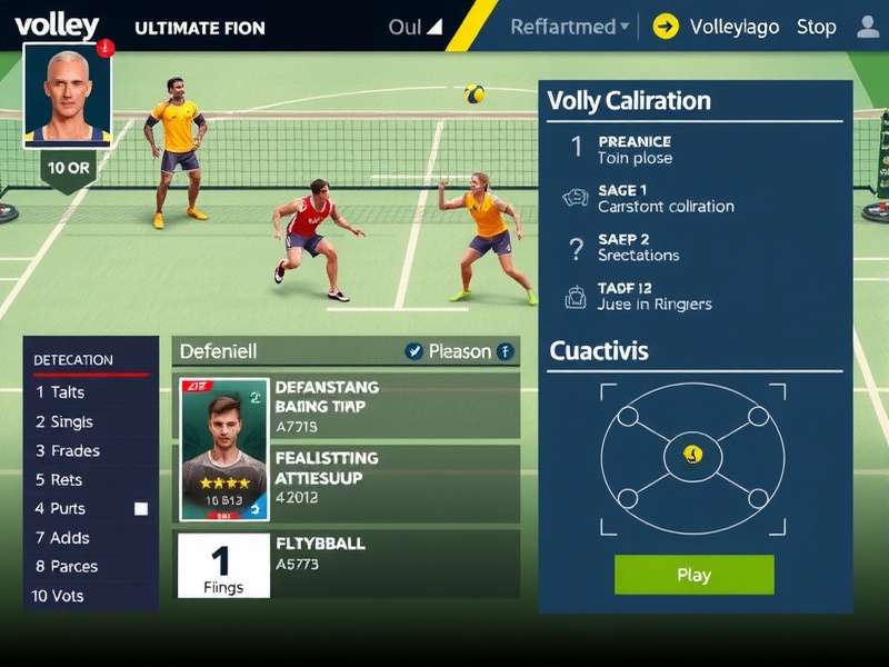 Volley Ultimate Pro gameplay screenshot showing intense volleyball action