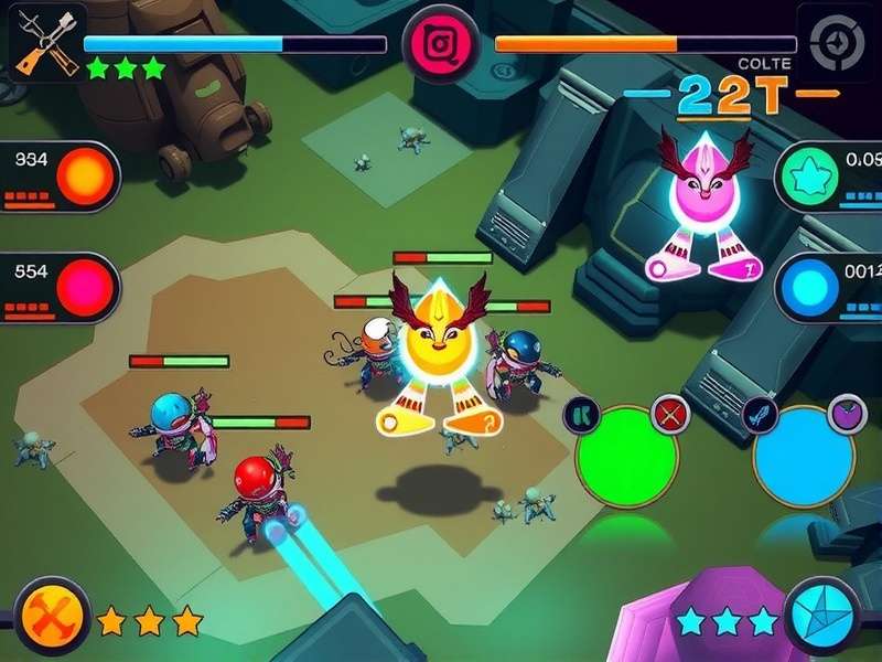 Pigment Prowlers battle interface showing color-based abilities