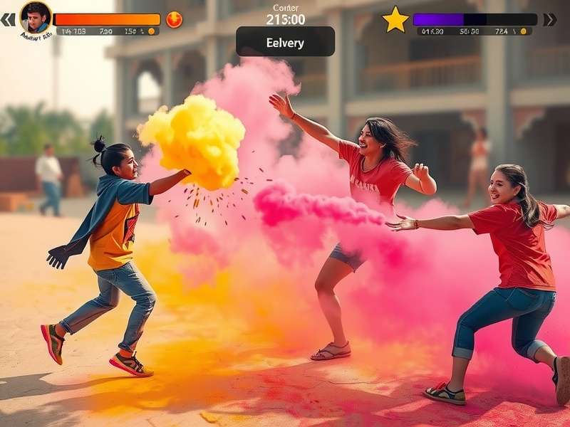 Holi Color Clash strategy illustration showing color combinations