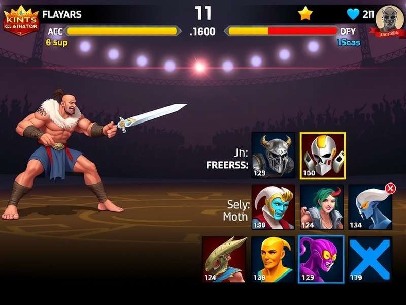 Kolkata Kings Blitz Gladiator battle interface showing combat mechanics