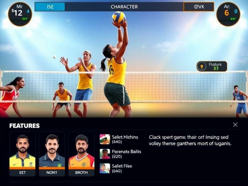 Volley Titan Flash Extreme gameplay screenshot showing intense volleyball action