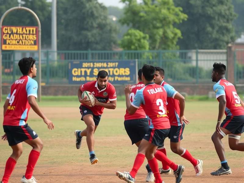 Guwahati Gladiators Rugby celebration after tournament victory