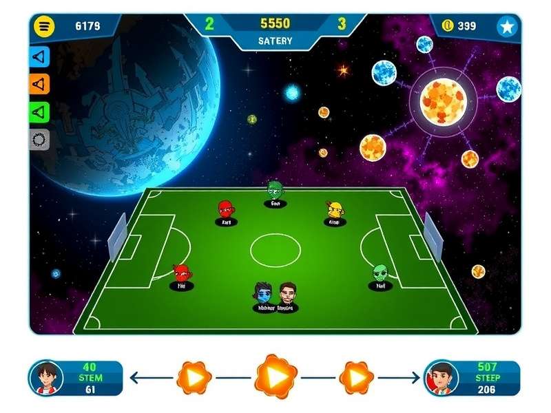 Galactic Handball Odyssey strategy diagram showing player formations