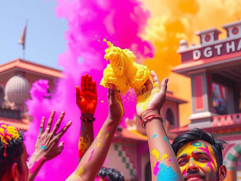 Color Chaos Holi cultural elements and traditional designs