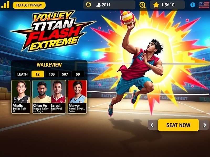 Volley Titan Flash Extreme character selection screen with diverse Indian athletes