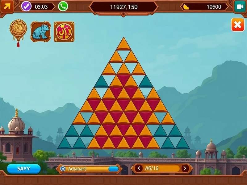 Advanced triangular puzzle configuration in Triangular Wonders Exploration