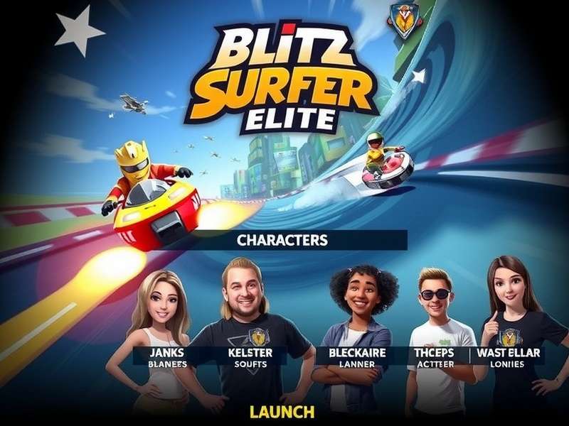 Blitz Surfer Elite character selection screen with diverse avatars