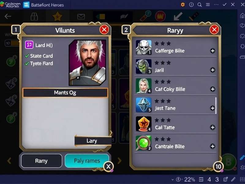 Cardamom Battlefront Heroes card collection interface