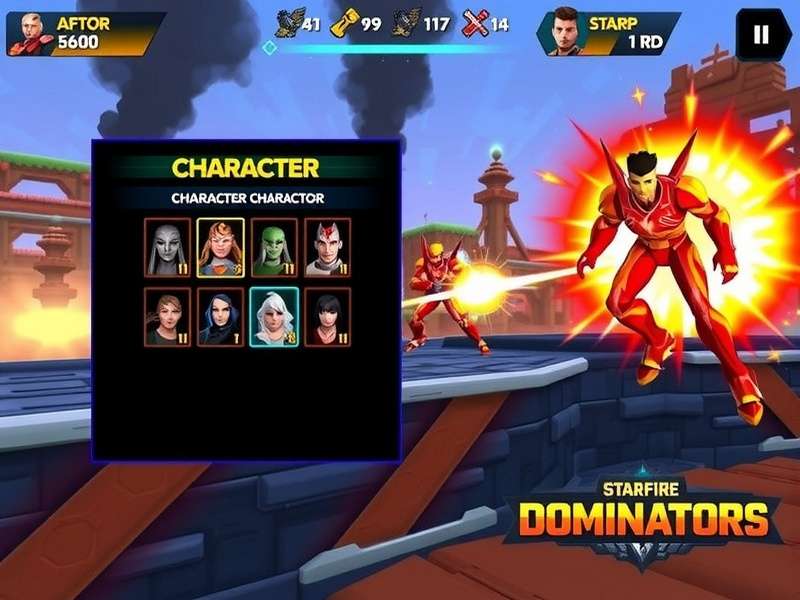 Starfire Dominators gameplay screenshot showing character selection