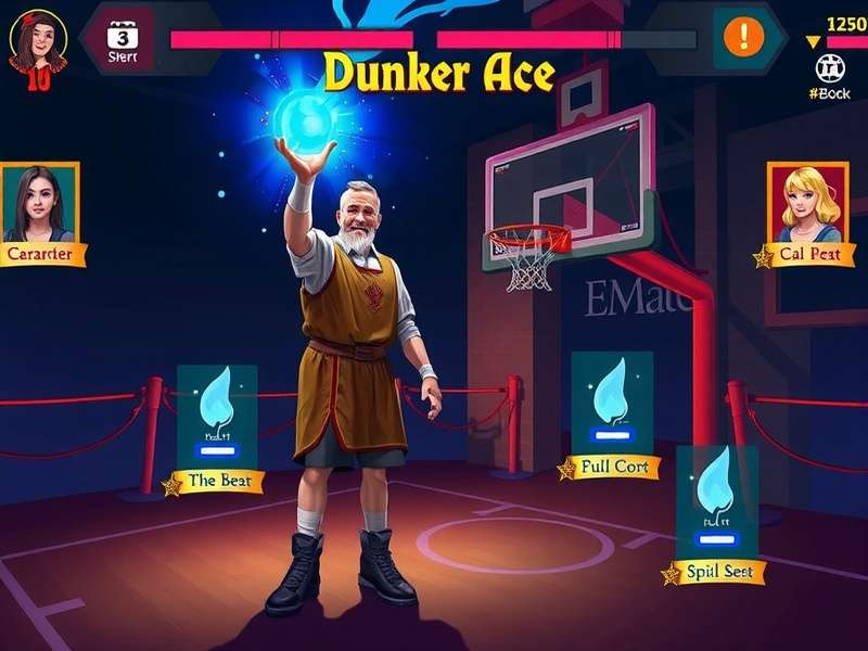 Spellcasting Dunker Ace gameplay showing magical basketball action