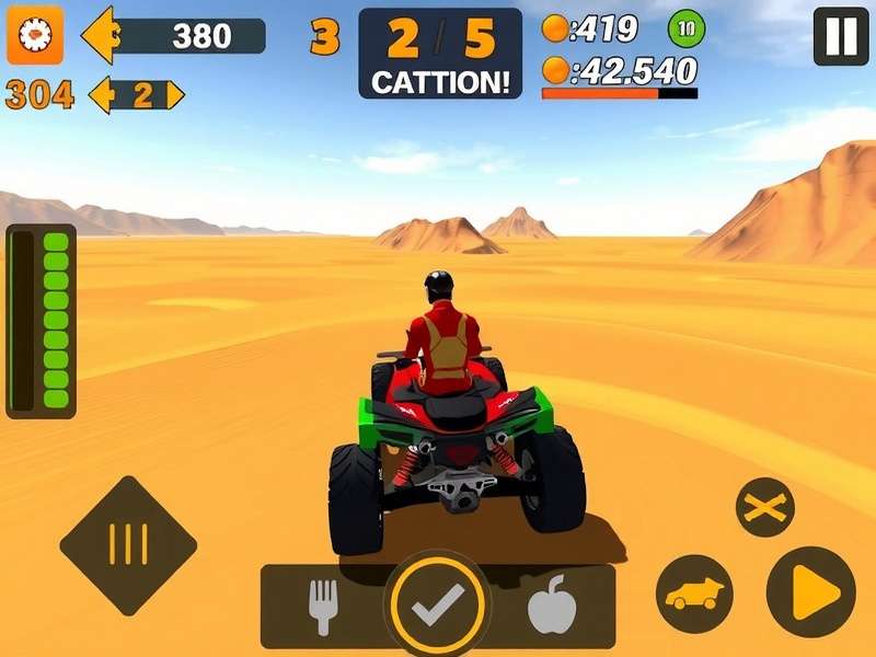 Desert Blaze Runner gameplay screenshot showing desert racing
