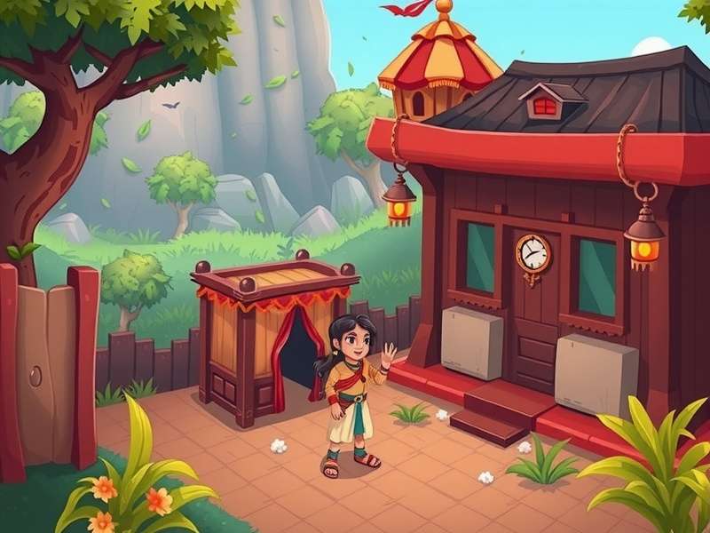 Rani S Pixel Journey gameplay screenshot showing character in Indian village