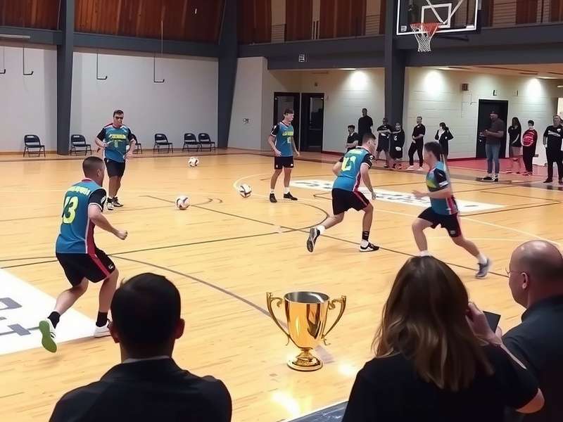 Handball Supreme Glory match in progress showing players in action
