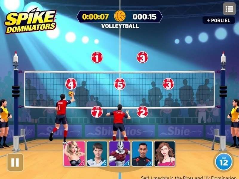 Spike Dominators character selection screen showing diverse roster