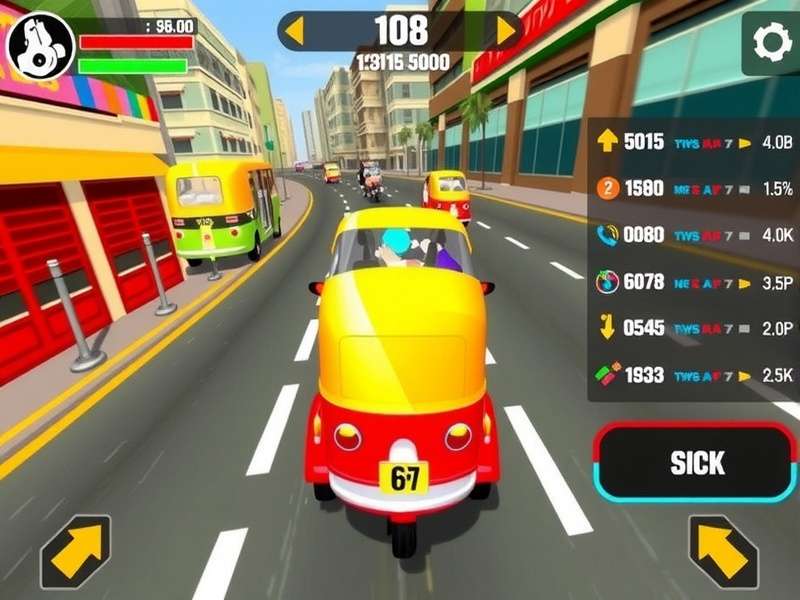 Tuk Tuk Rush Maestro scoring interface showing multiple performance metrics