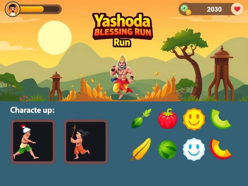 Yashoda S Blessing Run character selection screen showing diverse Indian avatars