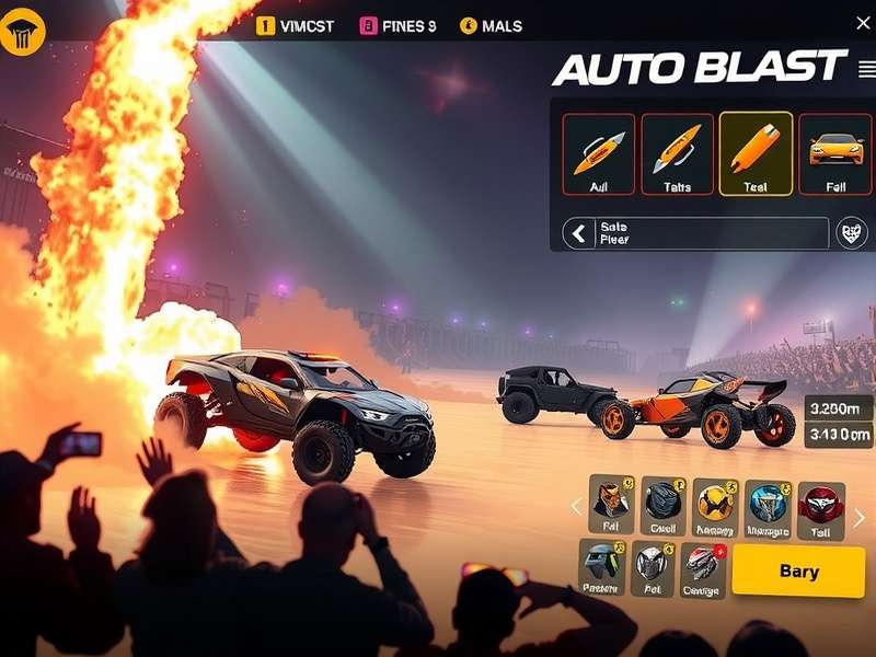 Auto Blast gameplay screenshot showing intense action sequence