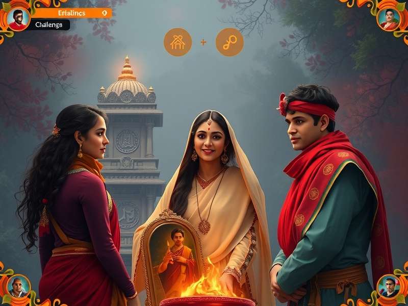 Cultural elements in Saraswati S Intellectual Trek showcasing Indian heritage