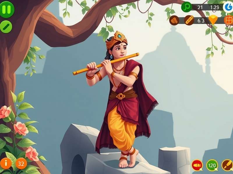 Krishna S Flute character interactions and dialogue system