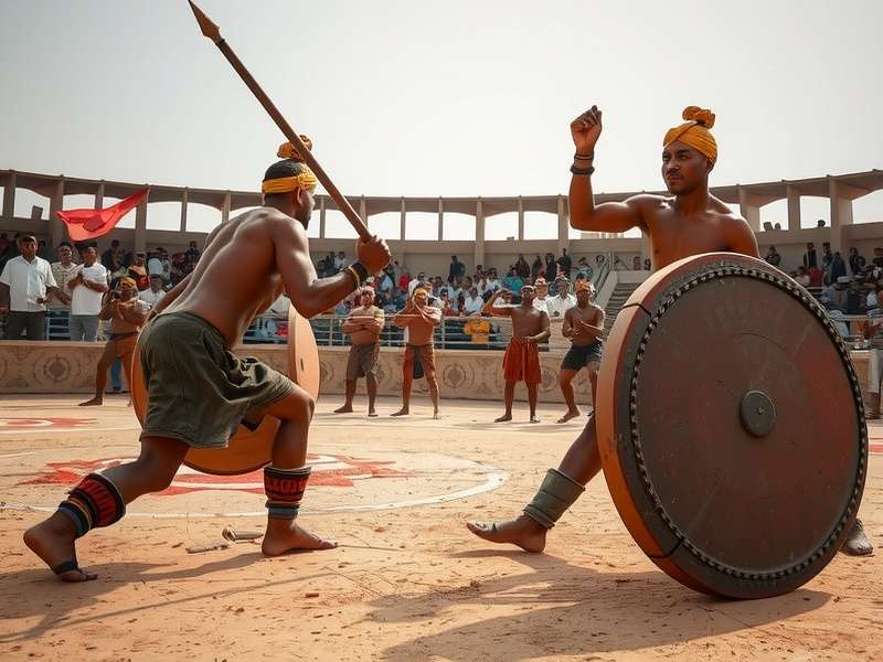 Patthar Gladiators competition arena with traditional markings