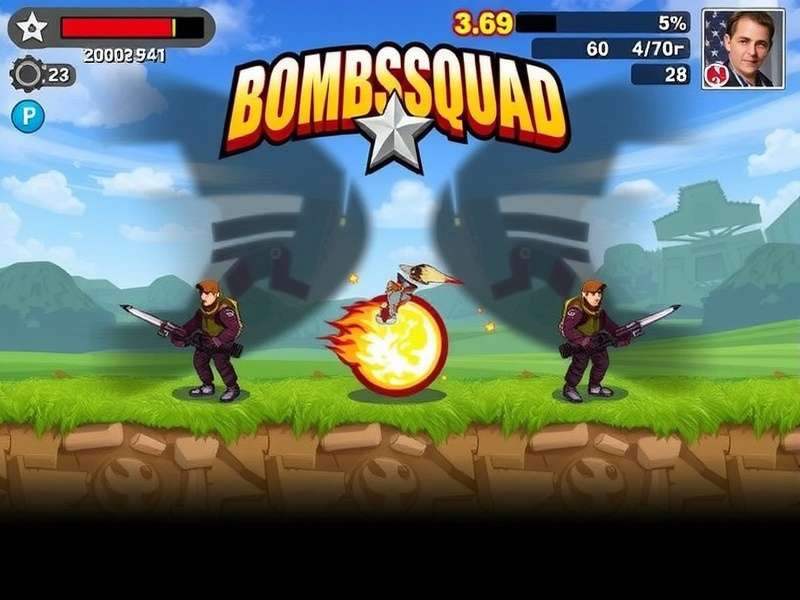 Bombsquad multiplayer gameplay screenshot showing characters and explosions