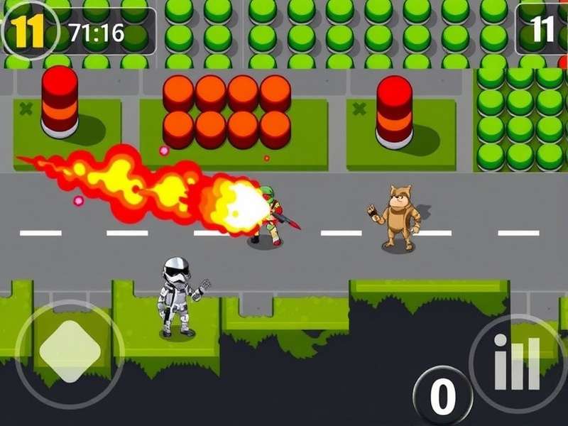 BombSquad multiplayer gameplay on iPad showing colorful characters and explosions