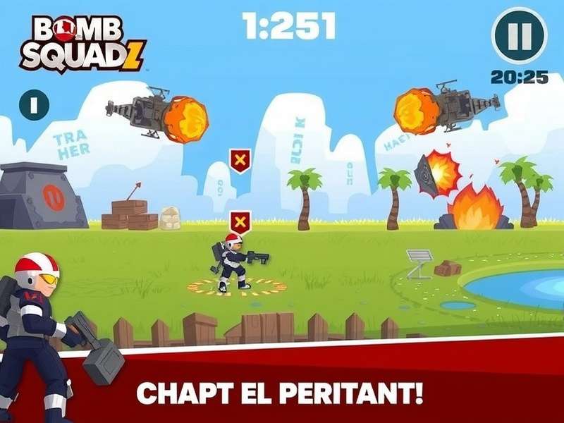 BombSquad PC gameplay on a desktop monitor showing colorful characters and explosions