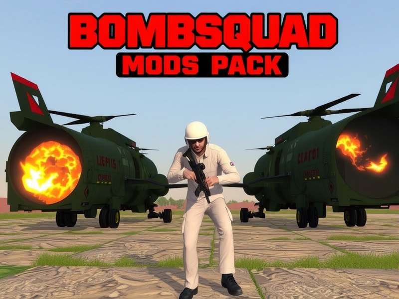Bombsquad Mods Pack banner showing explosive action and Indian gaming community
