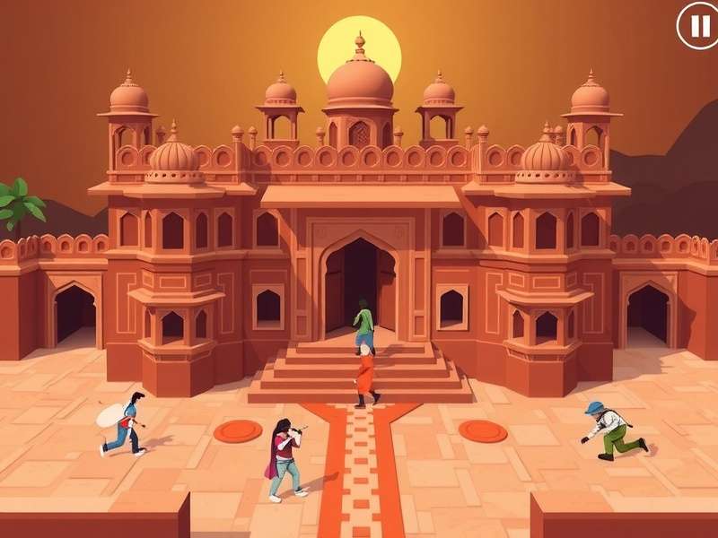 Agra Fort Hopper arena in BombSquad – Indian gaming map overview