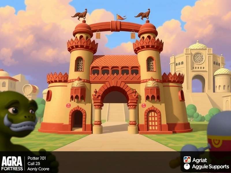 Agra Fortress Keepers — BombSquad map overview with fortress walls and bomb points