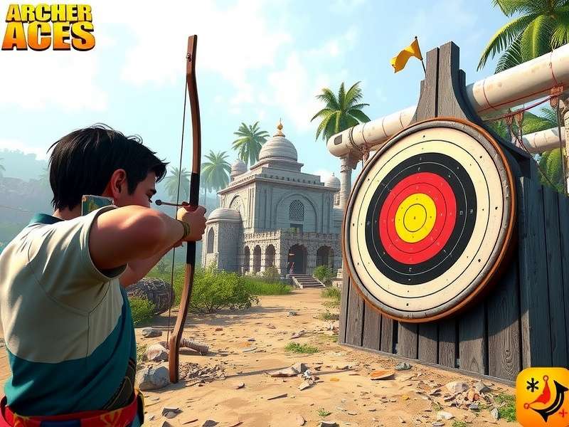 Archery Aces Indian Target — BombSquad bullseye scene with bow and target
